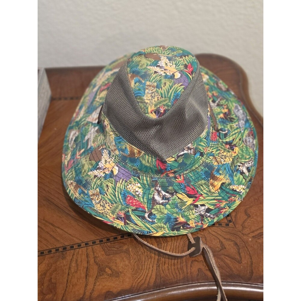 Dorfman Pacific Mens Safari Adventure Hat All Over Animal Print Mesh Hat Large
